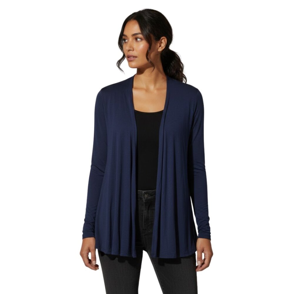Splendid Open Front Cardigan Navy Rayon Stretch Lightweight – Size S